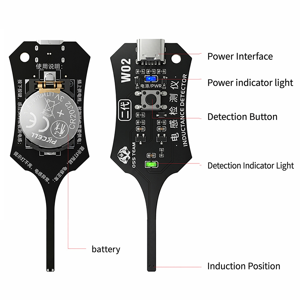 Co Detector Plug - Penguji Induktansi DC 5V Motherboard Coil