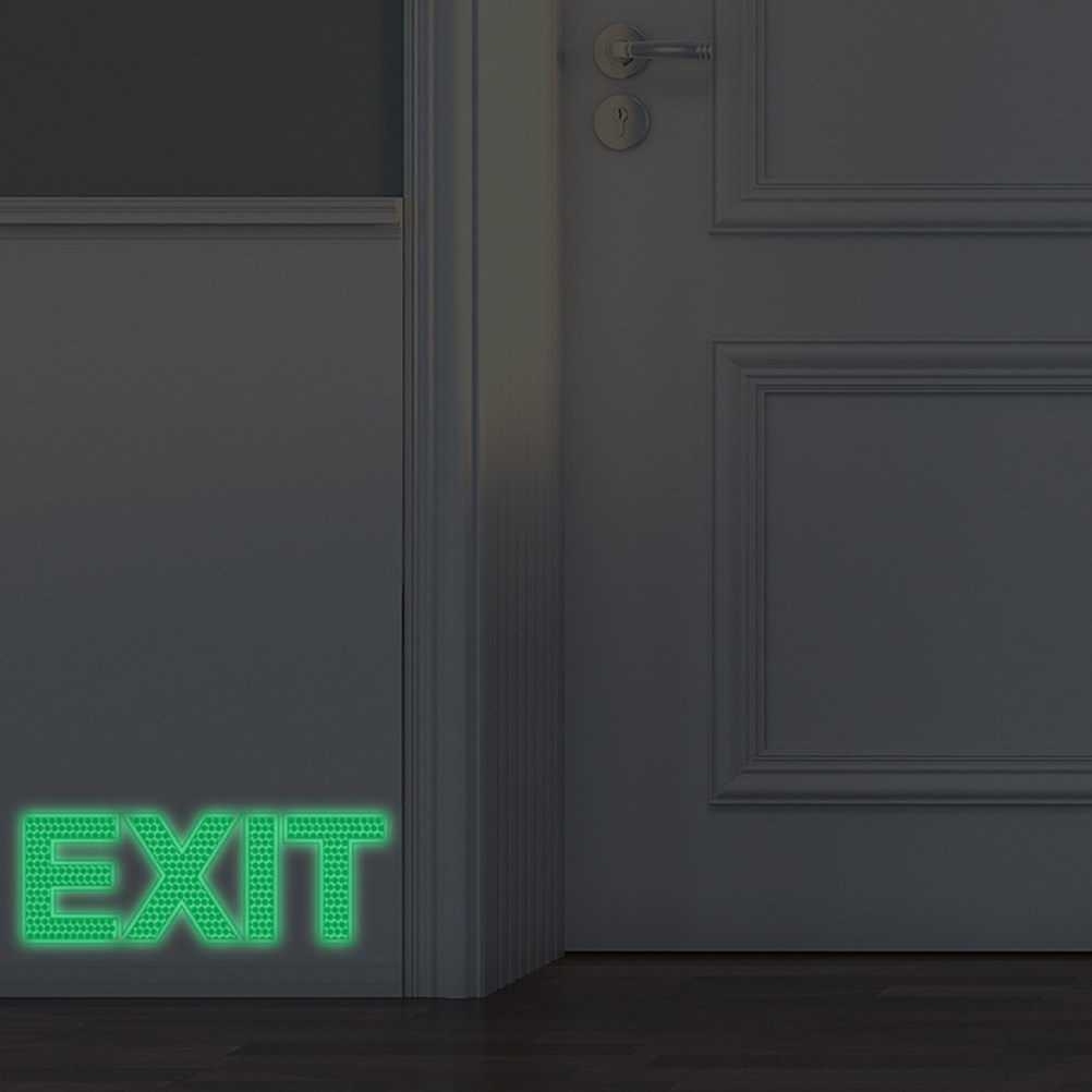 Emergency Exit Sign - Stiker Dinding Pintu Darurat Bercahaya dalam